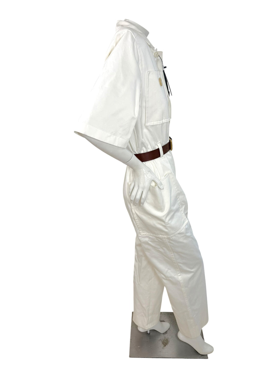 SAINT LAURENT 2023 White Utility Jumpsuit FR 36 NWT