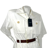 SAINT LAURENT 2023 White Utility Jumpsuit FR 36 NWT