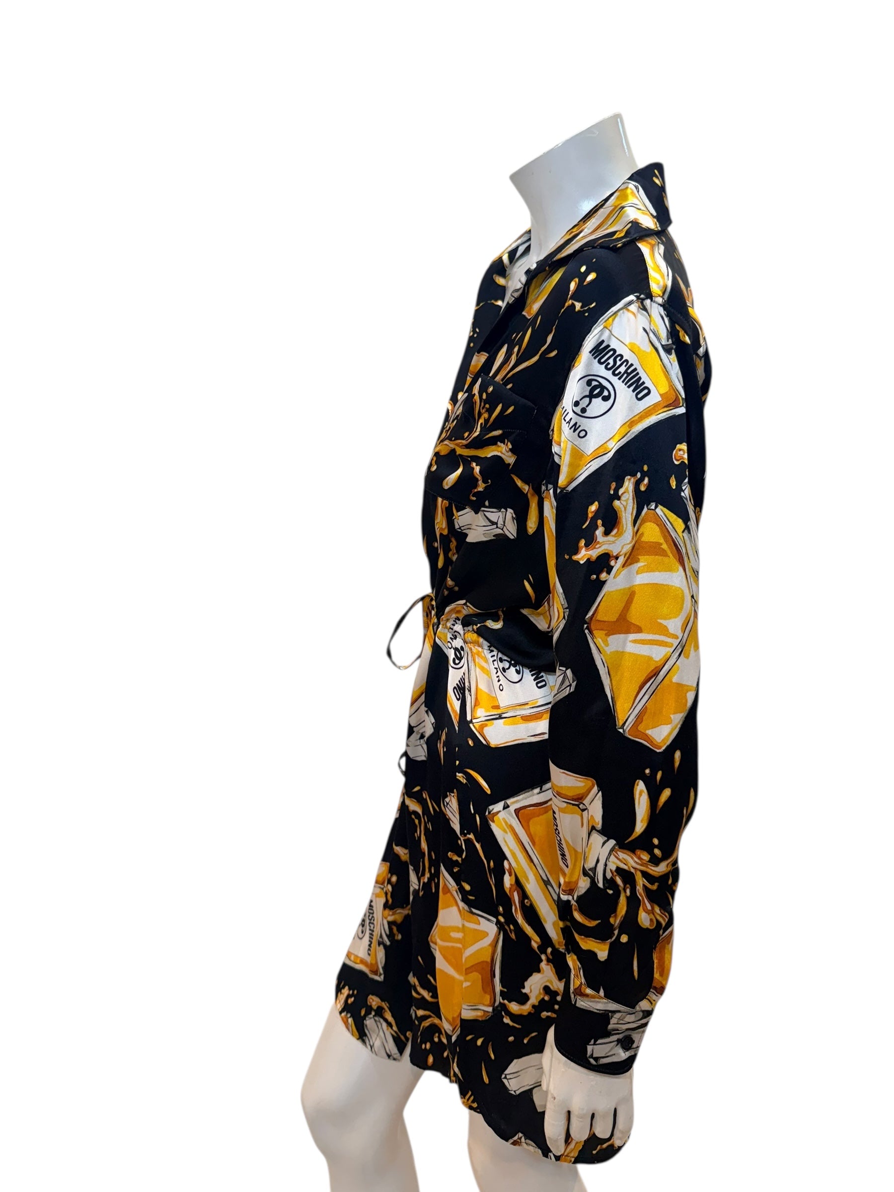 Moschino Couture Perfume Print Wrap Dress – Jeremy Scott Era IT 40