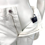 Celine White Cotton Denim Culotte Shorts Gold Hardware 28