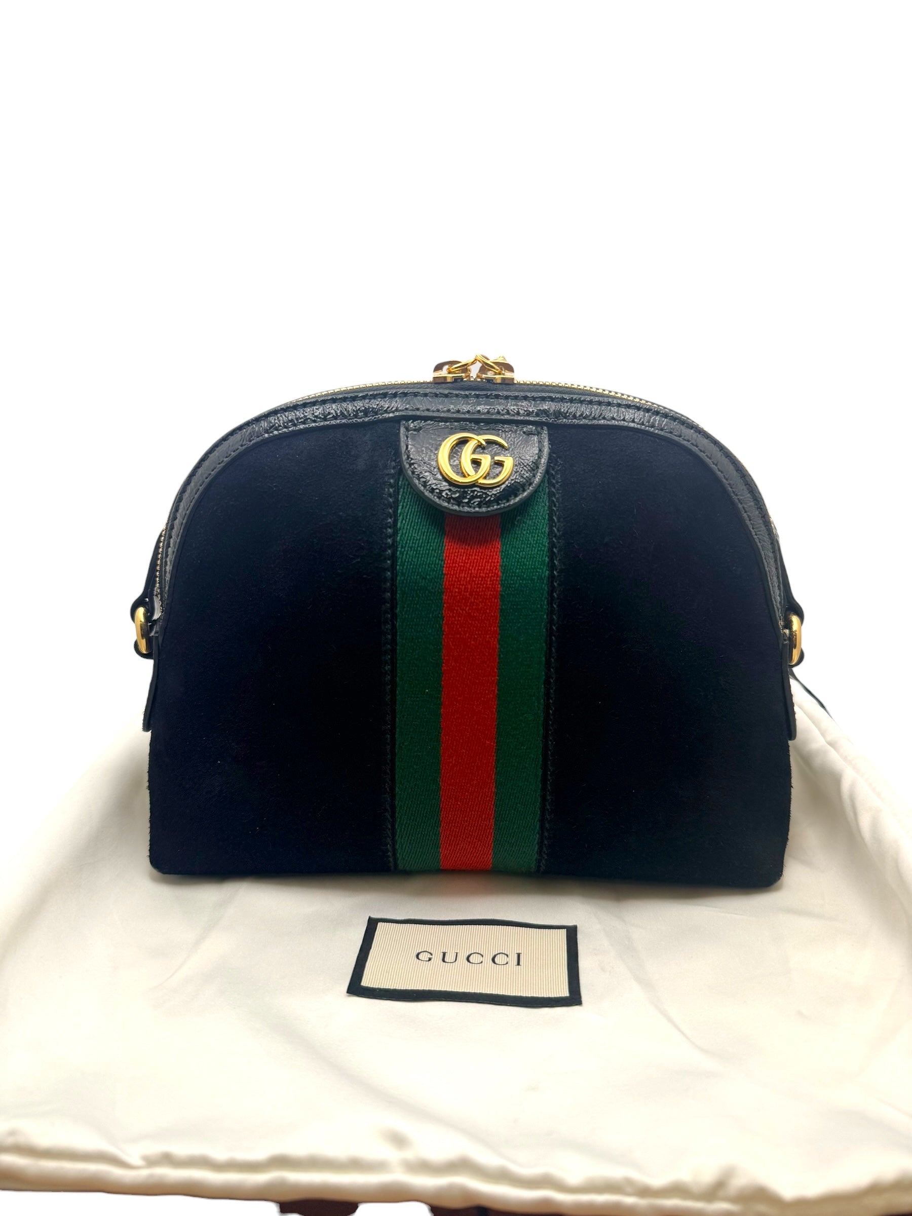 Gucci Ophidia Black Suede GG Web Shoulder Bag | Italy c. 2018–2019