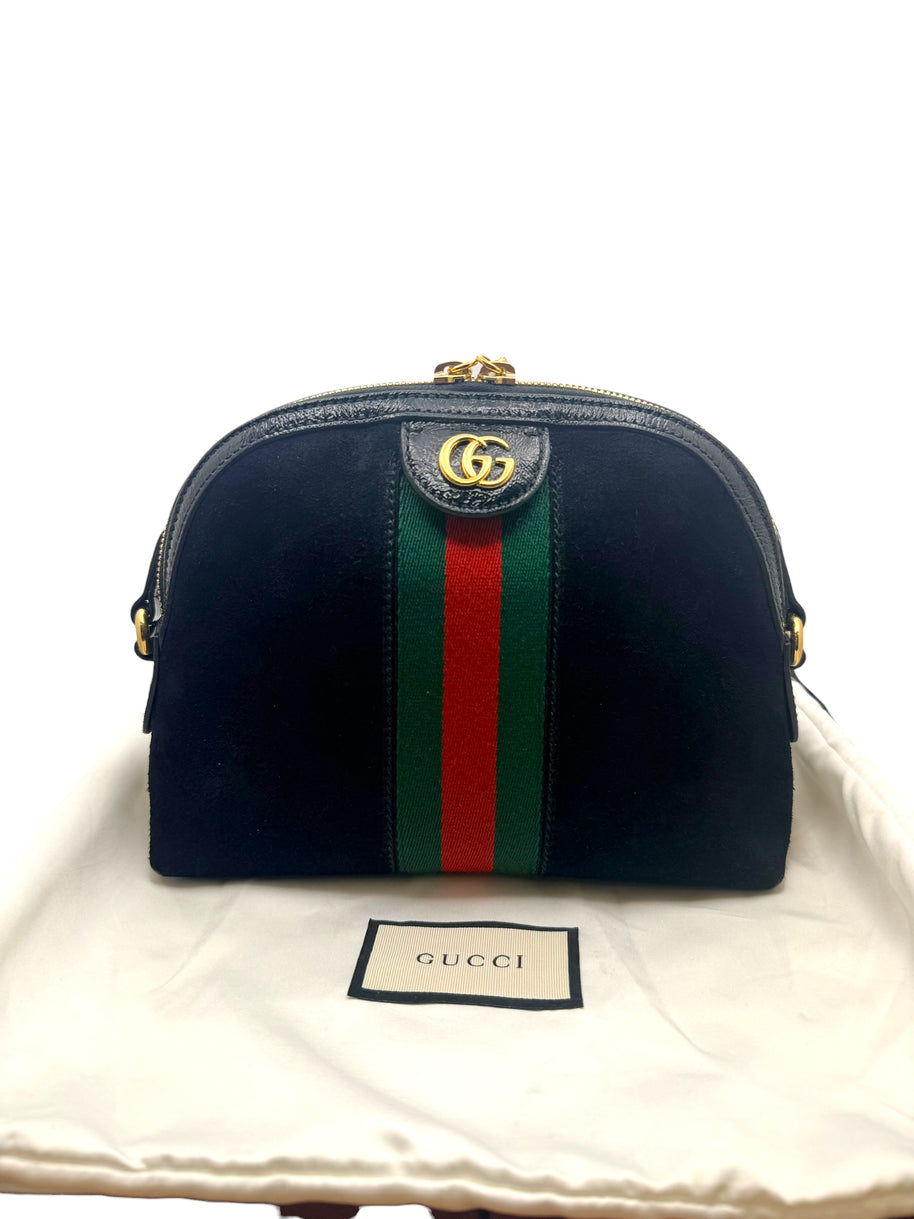 Gucci Ophidia Black Suede GG Web Shoulder Bag | Italy c. 2018–2019