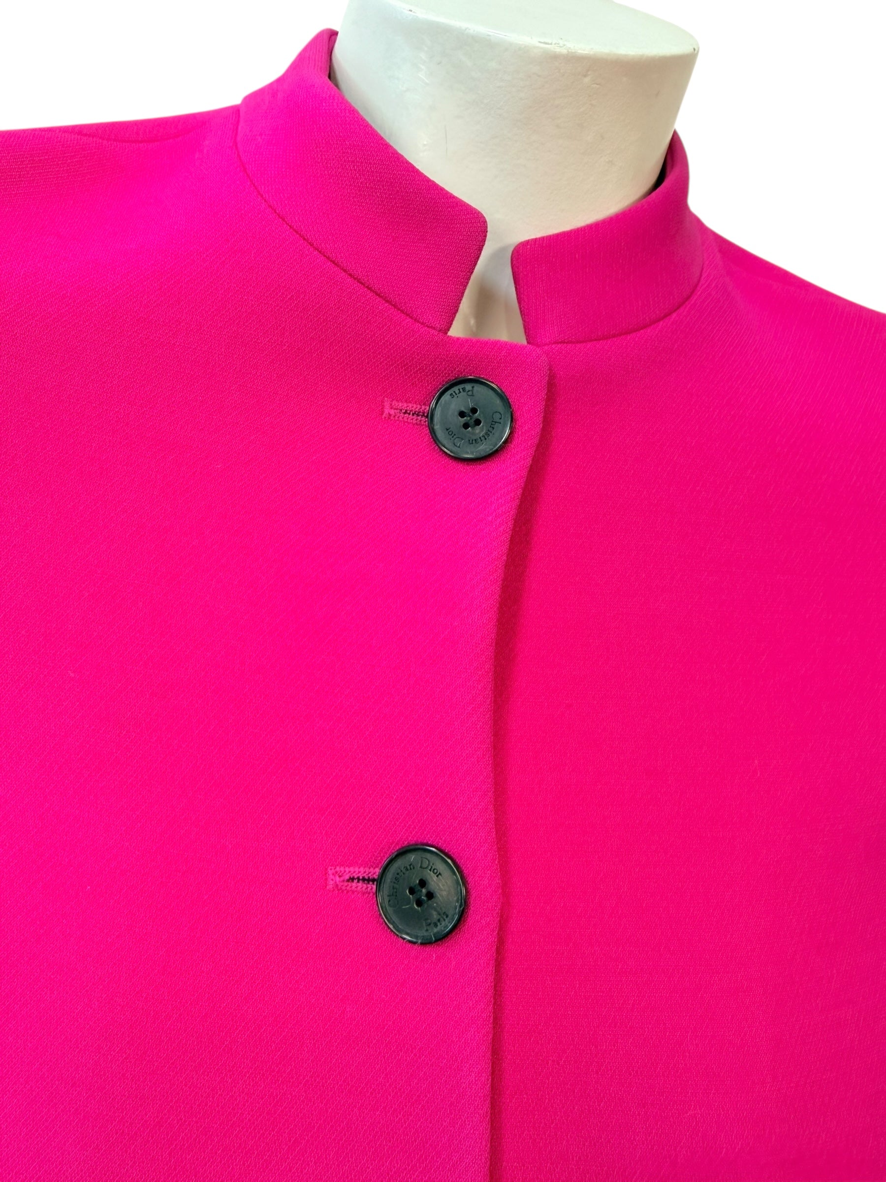 Christian Dior Fuchsia Wool Silk Skirt Suit Set 2023 Size FR36 US4