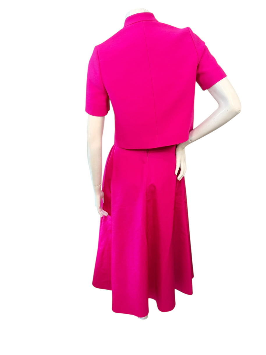 Christian Dior Fuchsia Wool Silk Skirt Suit Set 2023 Size FR36 US4