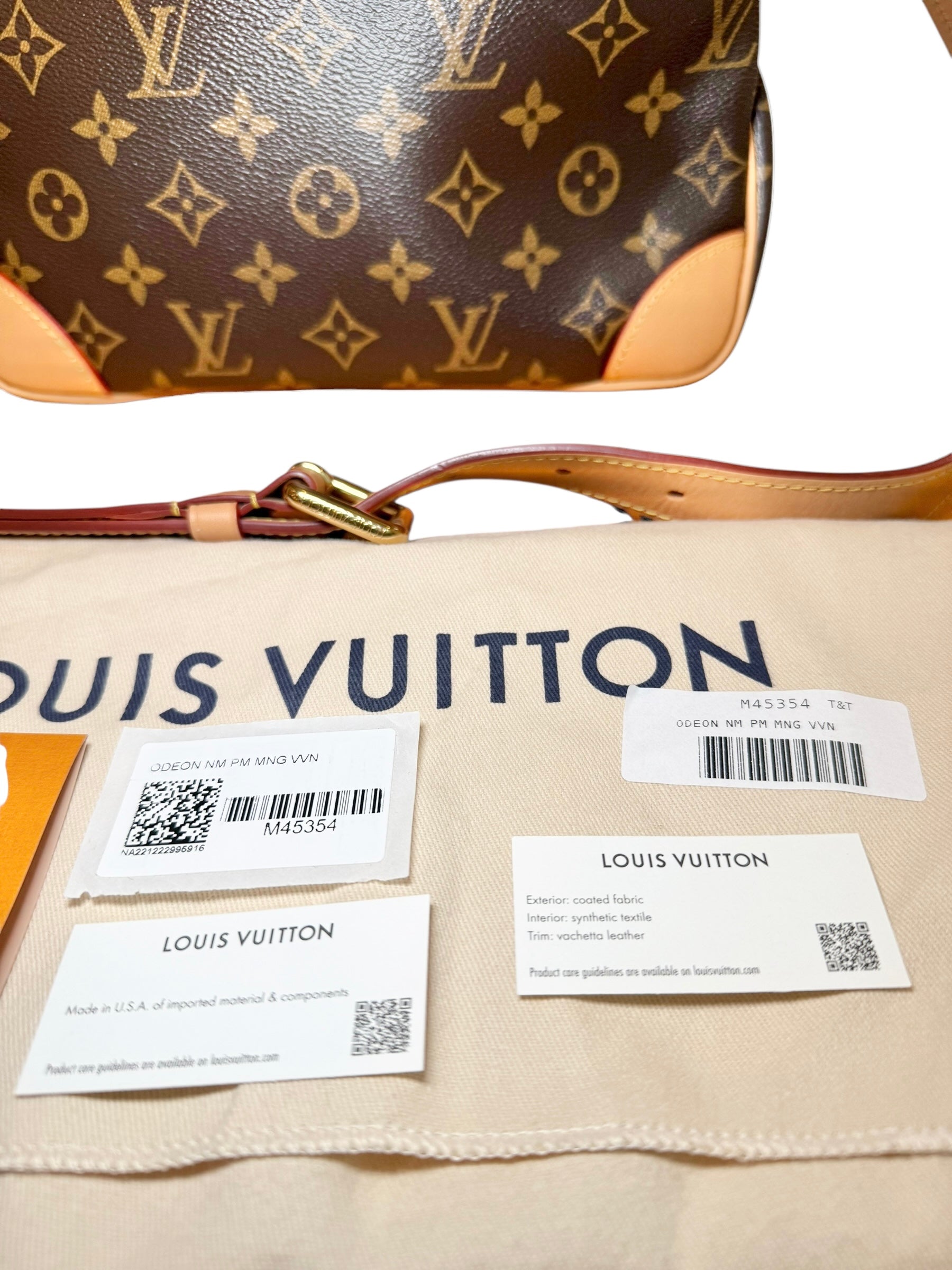 Louis Vuitton Odeon NM PM Monogram Canvas Crossbody Bag Full Set, Like New (M45354)