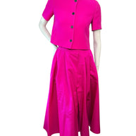 Christian Dior Fuchsia Wool Silk Skirt Suit Set 2023 Size FR36 US4
