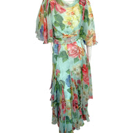 Dolce & Gabbana Spring Summer 2008 Silk Floral Chiffon Gown IT40