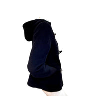 Burberry Black Wool Duffle Jacket with Hood Made in England (Early 2000s) S