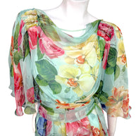 Dolce & Gabbana Spring Summer 2008 Silk Floral Chiffon Gown IT40