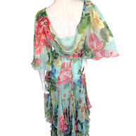 Dolce & Gabbana Spring Summer 2008 Silk Floral Chiffon Gown IT40