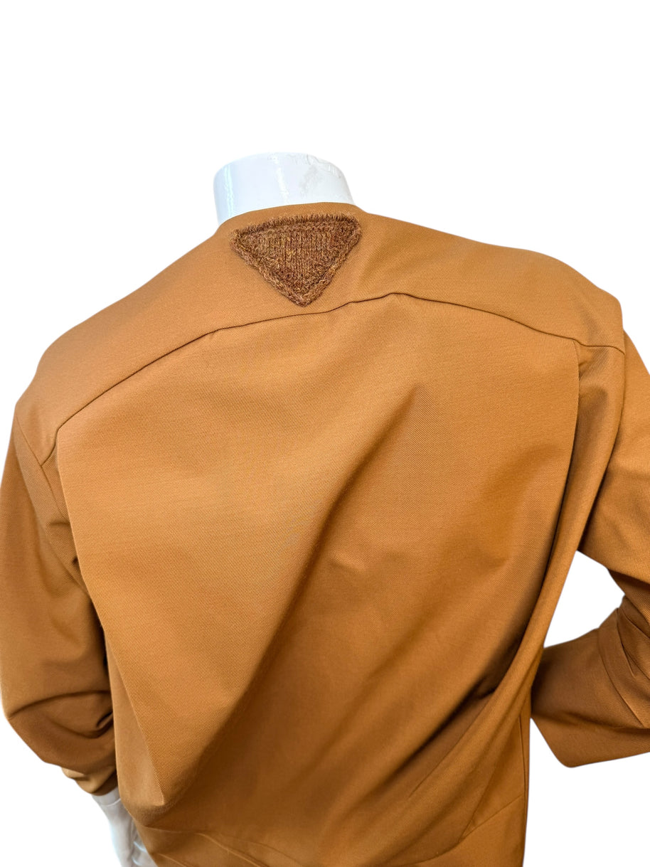 Prada SS2023 Camel Jacket & Pencil Skirt Set IT 38 | Sculpted Made in Italy