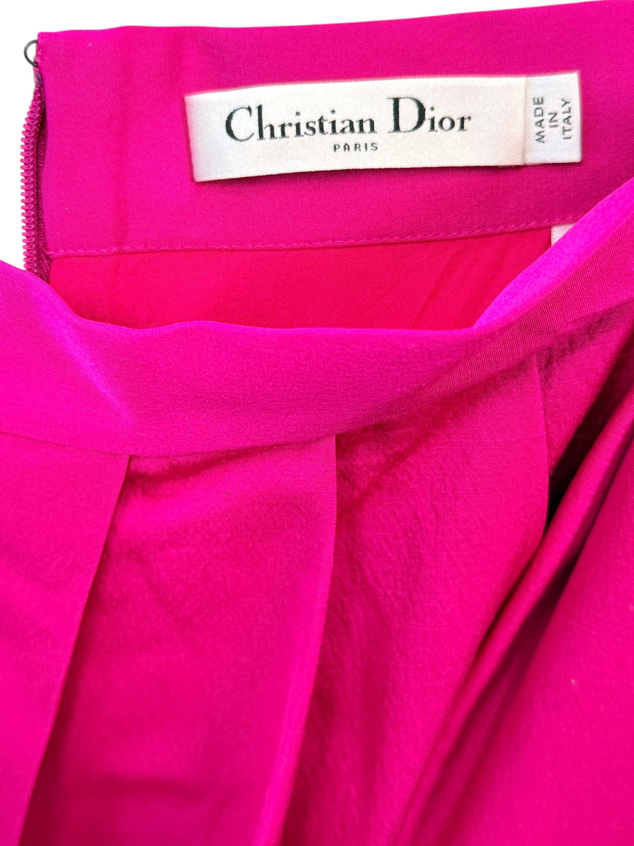 Christian Dior Fuchsia Wool Silk Skirt Suit Set 2023 Size FR36 US4