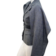 Christian Dior SS2011 3-Piece Wool Blazer, Removable Cape & Logo Belt Set FR36 | Galliano Era