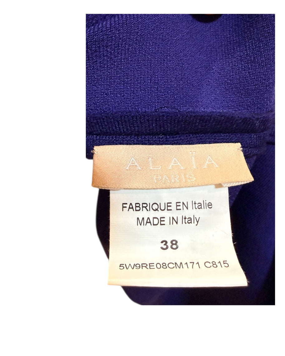 Alaïa Sculpted Knit Dress & Cropped Cardigan Set Blue IT 38 /40