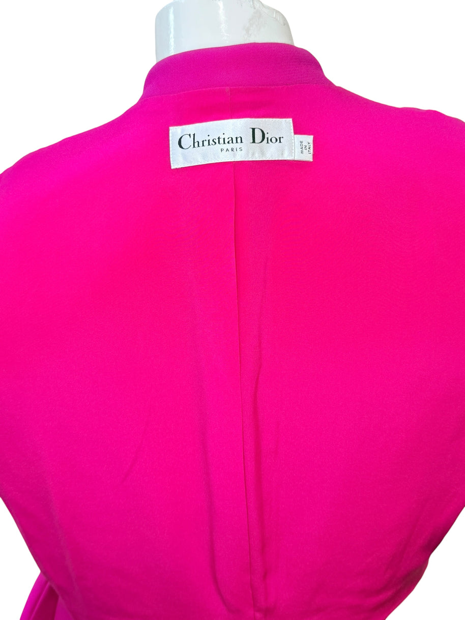 Christian Dior Fuchsia Wool Silk Skirt Suit Set 2023 Size FR36 US4