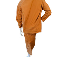 Prada SS2023 Camel Jacket & Pencil Skirt Set IT 38 | Sculpted Made in Italy