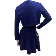 Alaïa Sculpted Knit Dress & Cropped Cardigan Set Blue IT 38 /40