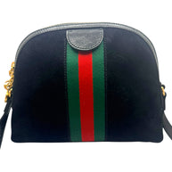 Gucci Ophidia Black Suede GG Web Shoulder Bag | Italy c. 2018–2019