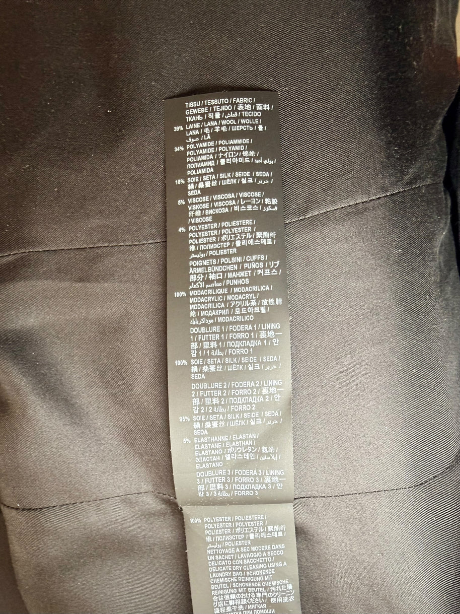 Saint Laurent Pink Tweed Faux Fur Cuff Jacket FW2021 Size FR38