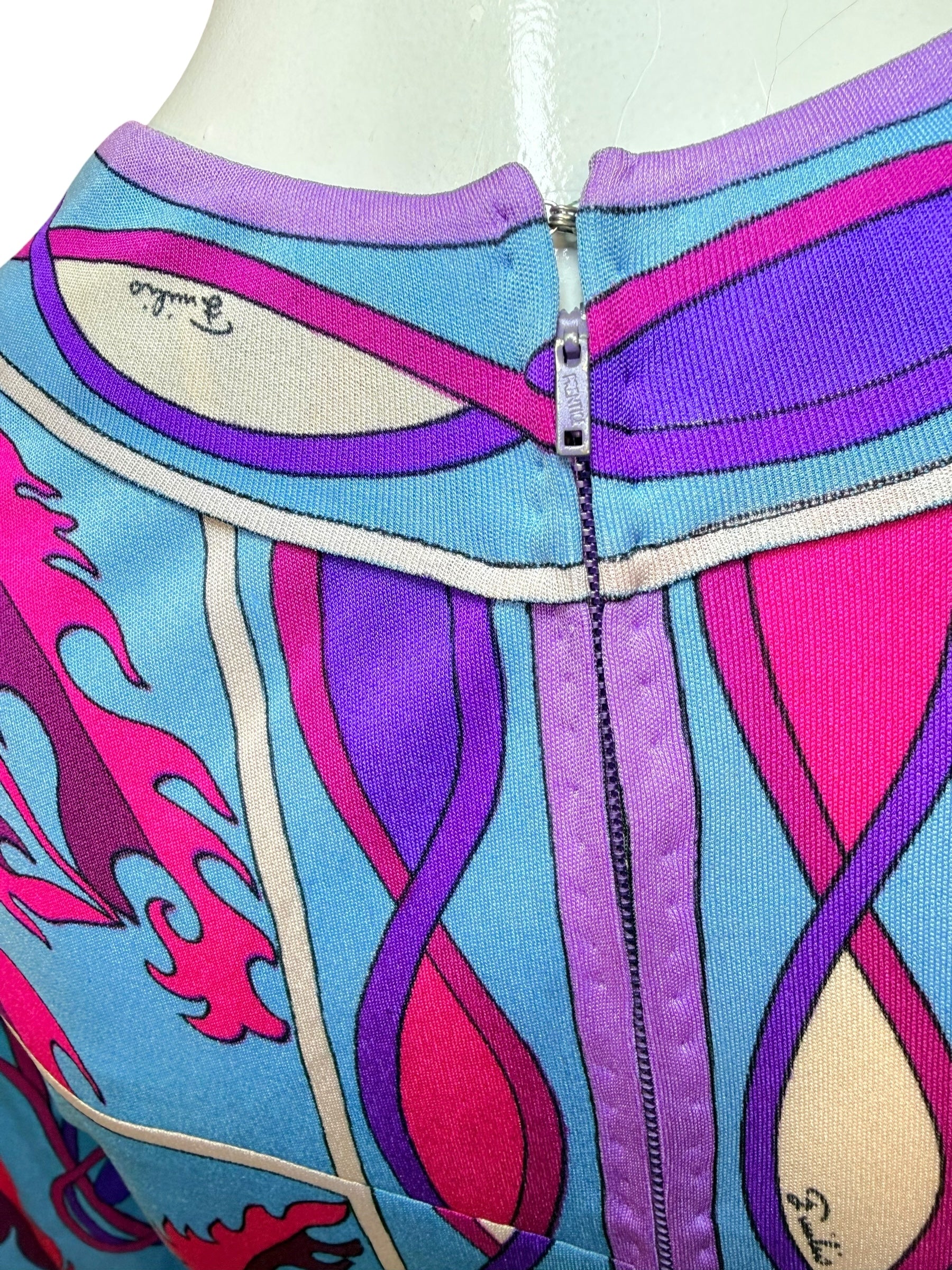 Vintage Emilio Pucci Psychedelic Print Long Sleeve Midi Dress | 1960s–1970s Italy