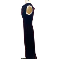 Alaïa FW2008 Burgundy Velvet Draped Cowl-Neck Evening Gown (IT 38 | US 0–2)