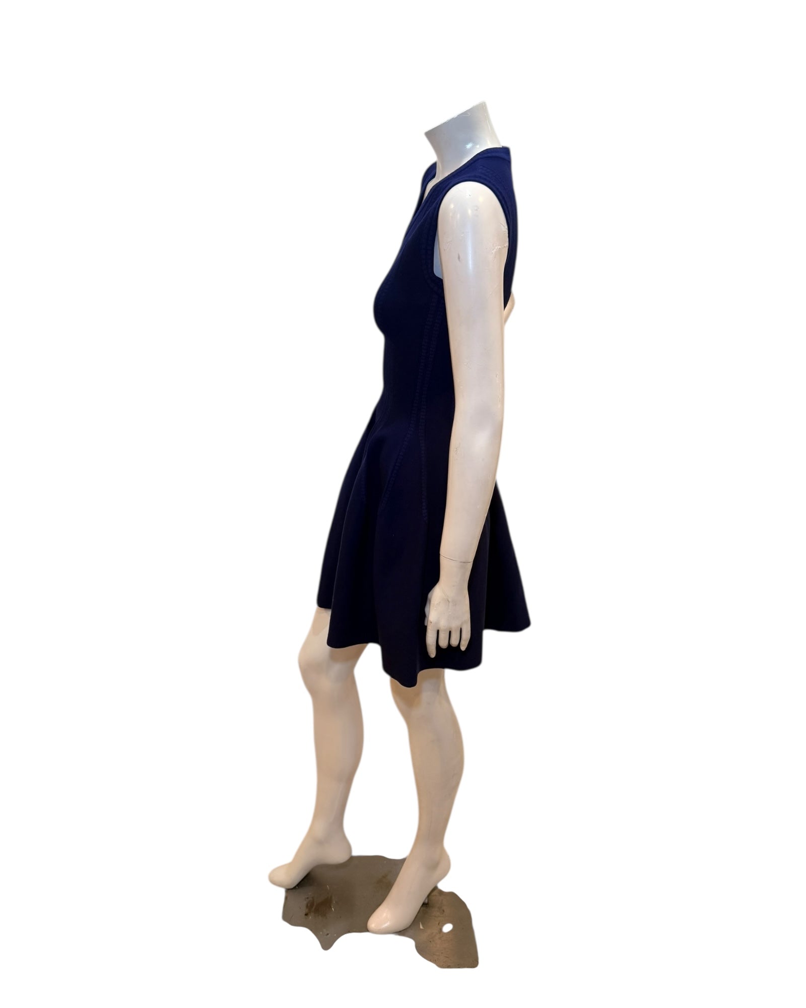 Alaïa Sculpted Knit Dress & Cropped Cardigan Set Blue IT 38 /40