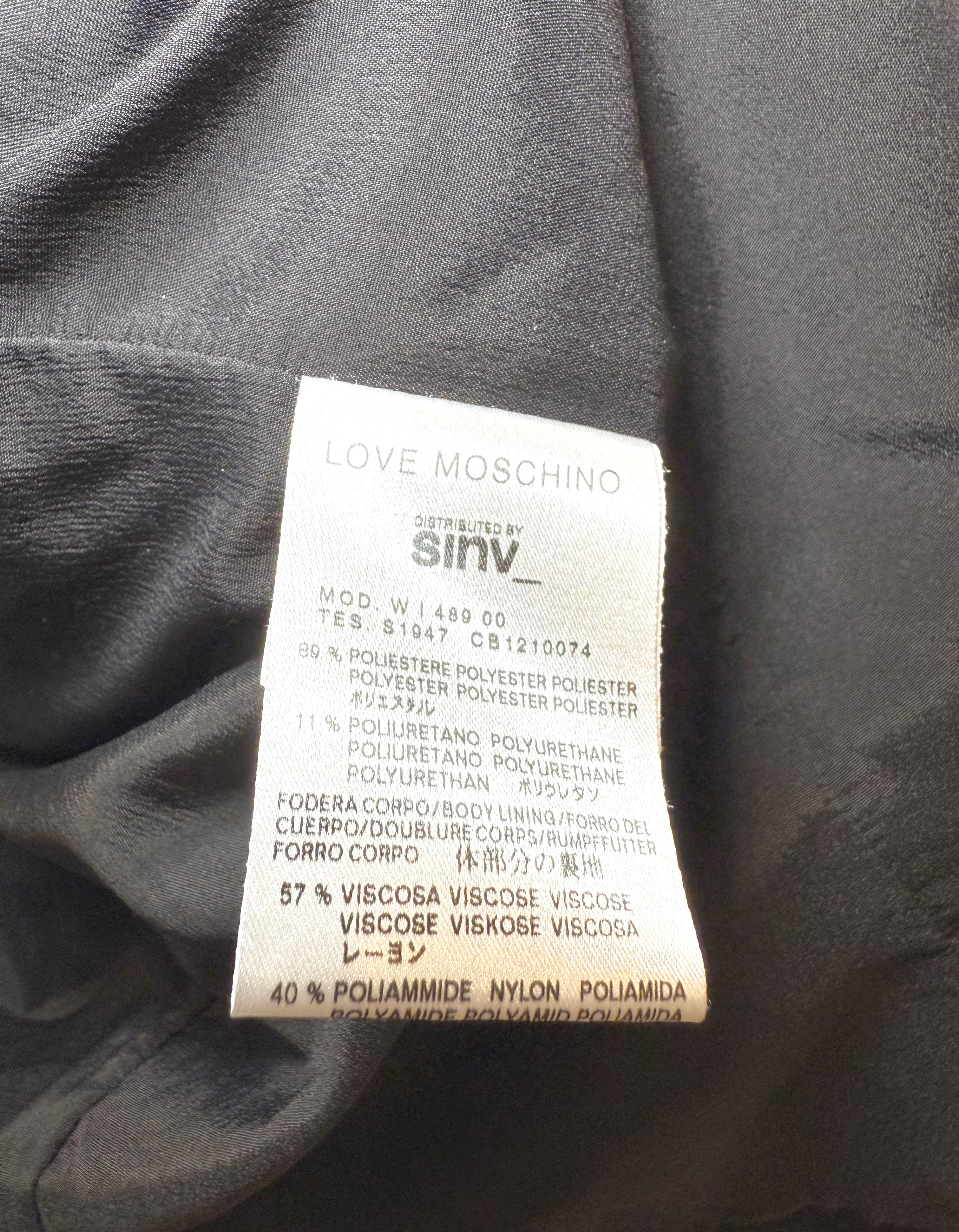 Love Moschino Black Tailored Jacket with Corset Lace-Up Sides IT 42 / US 6 (FW18/19)