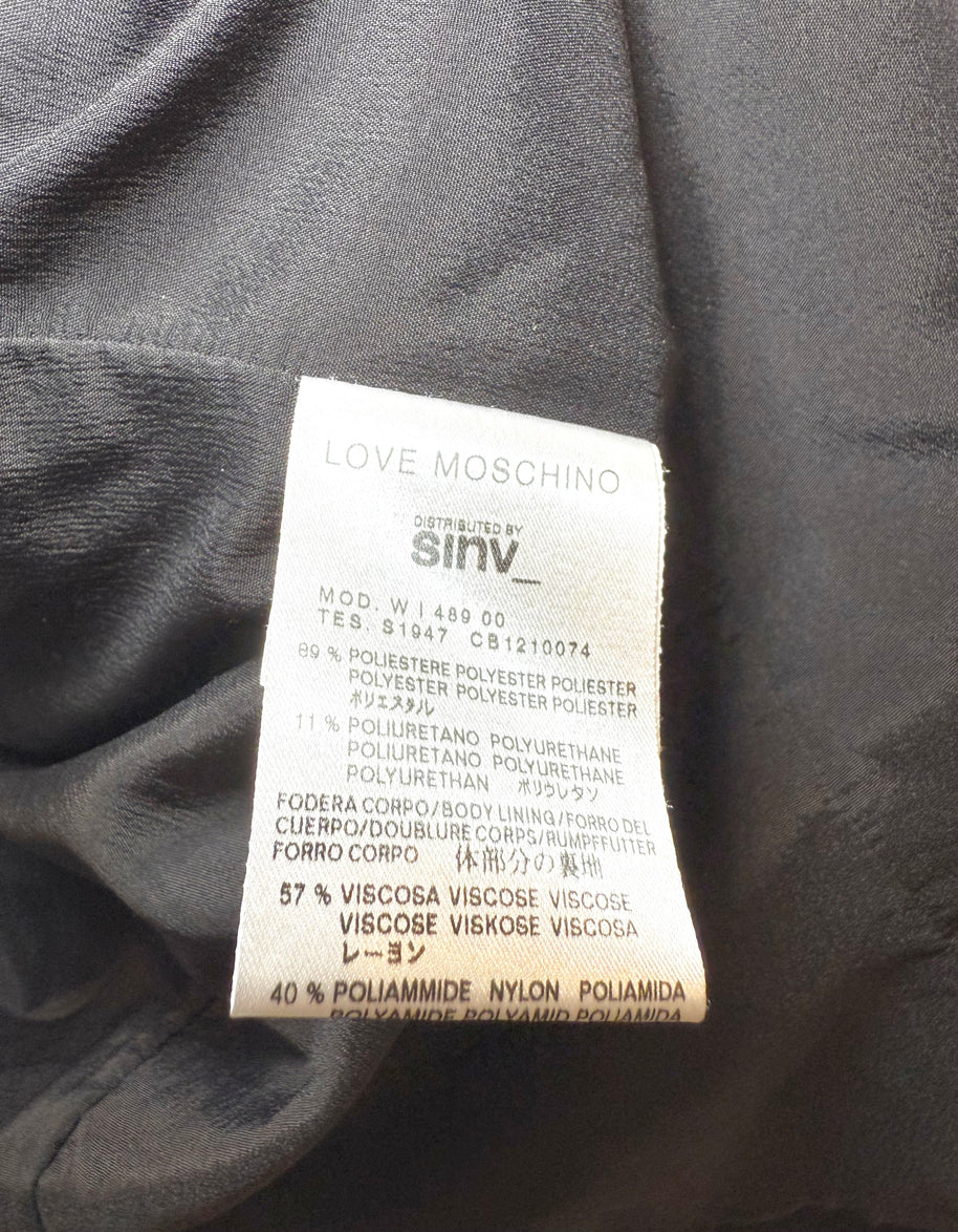 Love Moschino Black Tailored Jacket with Corset Lace-Up Sides IT 42 / US 6 (FW18/19)