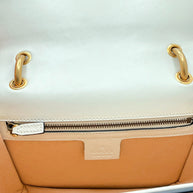 Gucci Queen Margaret Bee Tricolor Shoulder Bag White Red Navy Leather