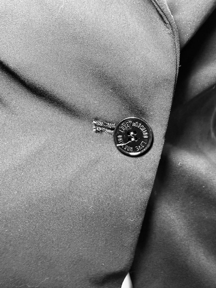 Love Moschino Black Tailored Jacket with Corset Lace-Up Sides IT 42 / US 6 (FW18/19)