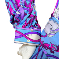 Vintage Emilio Pucci Psychedelic Print Long Sleeve Midi Dress | 1960s–1970s Italy