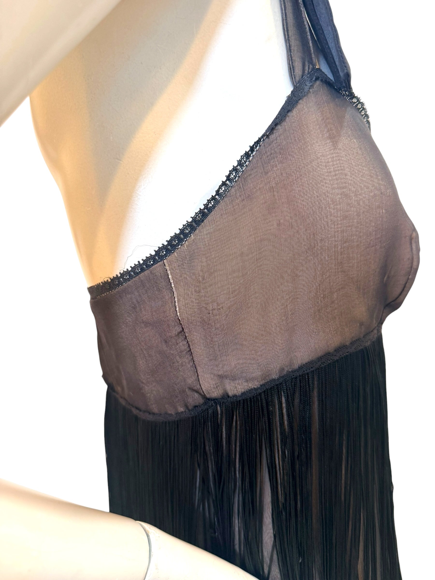 Dolce & Gabbana Sheer Silk Bow Strap Dress Early 2000s IT 44