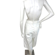 Celine White Cotton Denim Culotte Shorts Gold Hardware 28