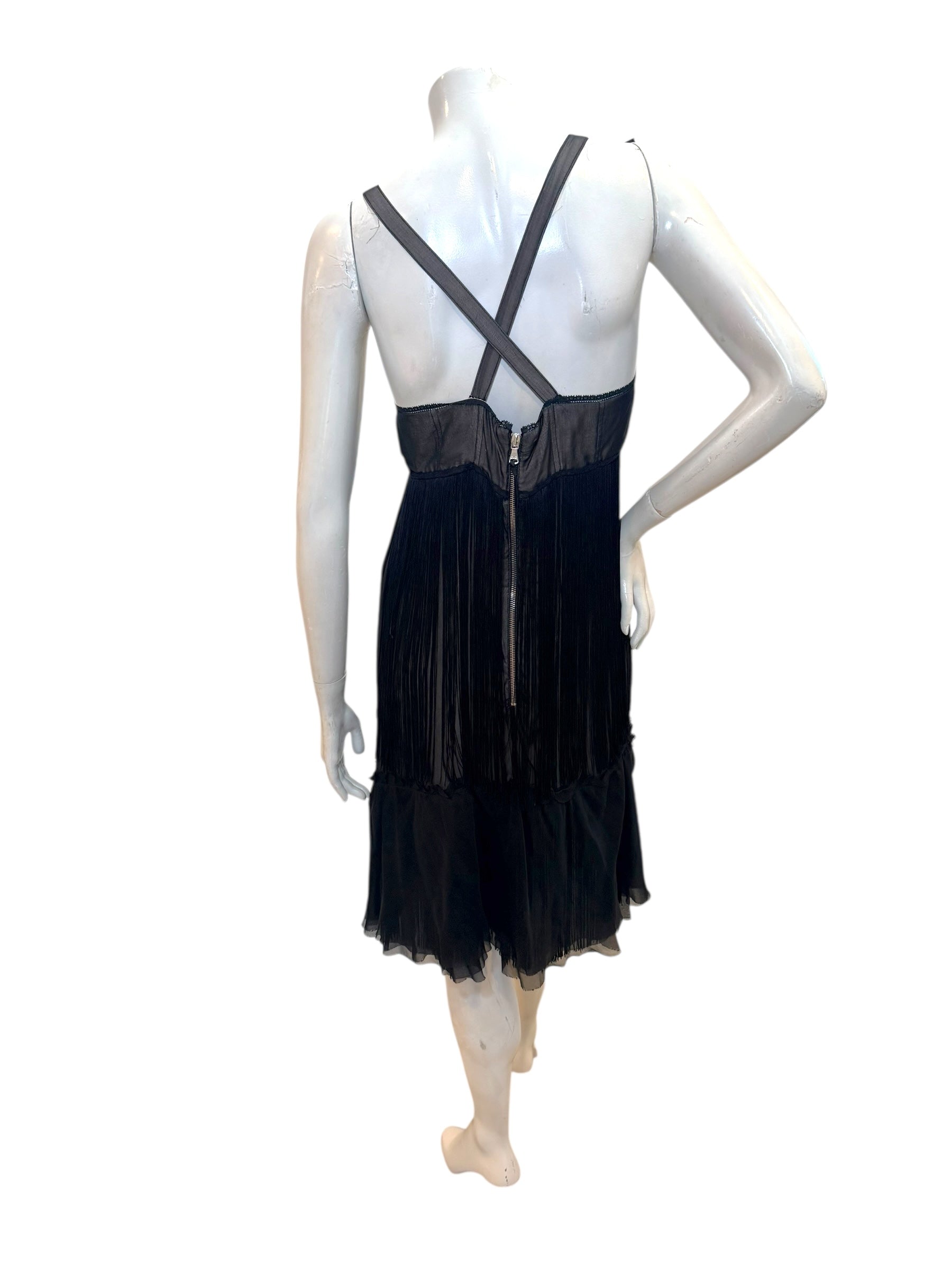 Dolce & Gabbana Sheer Silk Bow Strap Dress Early 2000s IT 44