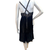 Dolce & Gabbana Sheer Silk Bow Strap Dress Early 2000s IT 44