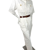 SAINT LAURENT 2023 White Utility Jumpsuit FR 36 NWT