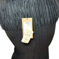 Alaïa Black Ribbed Knit Dress with Sculptural Ruffle Skirt | Size FR 38