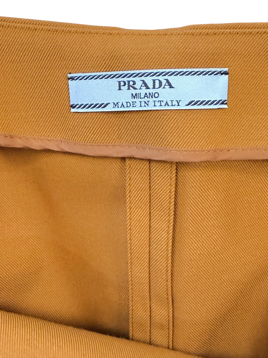 Prada SS2023 Camel Jacket & Pencil Skirt Set IT 38 | Sculpted Made in Italy