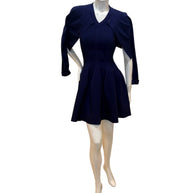 Alaïa Sculpted Knit Dress & Cropped Cardigan Set Blue IT 38 /40