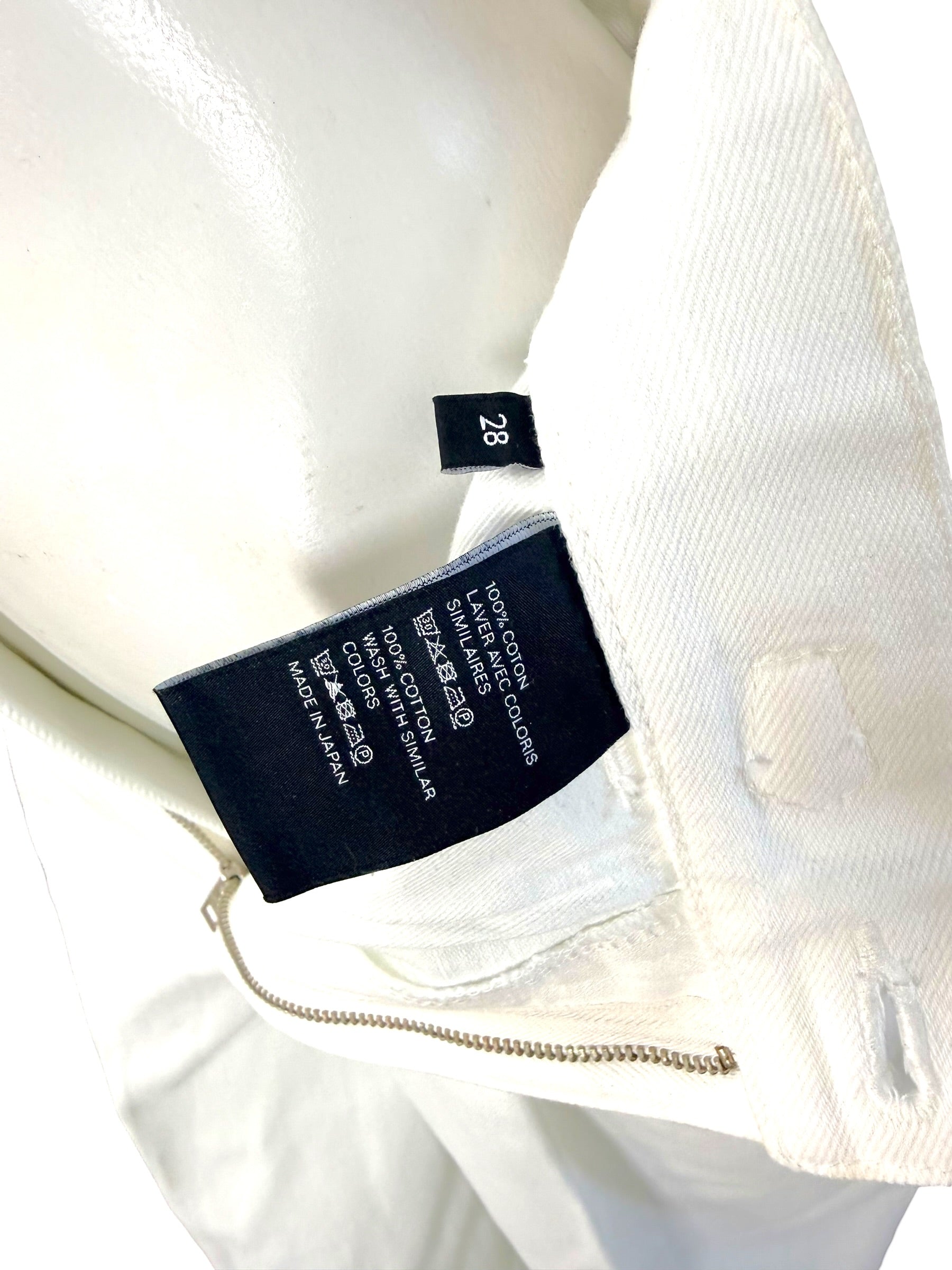 Celine White Cotton Denim Culotte Shorts Gold Hardware 28