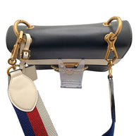 Gucci Queen Margaret Bee Tricolor Shoulder Bag White Red Navy Leather