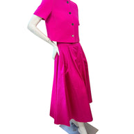 Christian Dior Fuchsia Wool Silk Skirt Suit Set 2023 Size FR36 US4