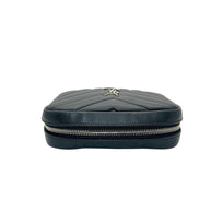 Saint Laurent Paris YSL Black Quilted Leather Mini Camera / Cosmetic Bag