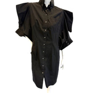 Alexander McQueen shirt dress on a mannequin close up front view against a white background