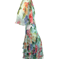 Dolce & Gabbana Spring Summer 2008 Silk Floral Chiffon Gown IT40