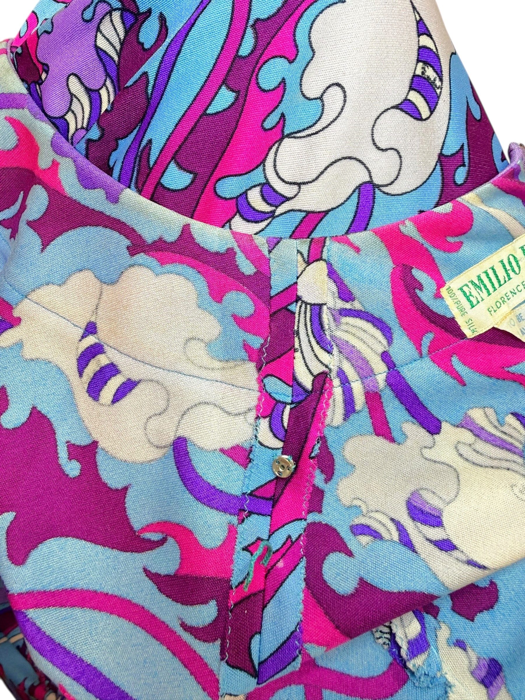 Vintage Emilio Pucci Psychedelic Print Long Sleeve Midi Dress | 1960s–1970s Italy