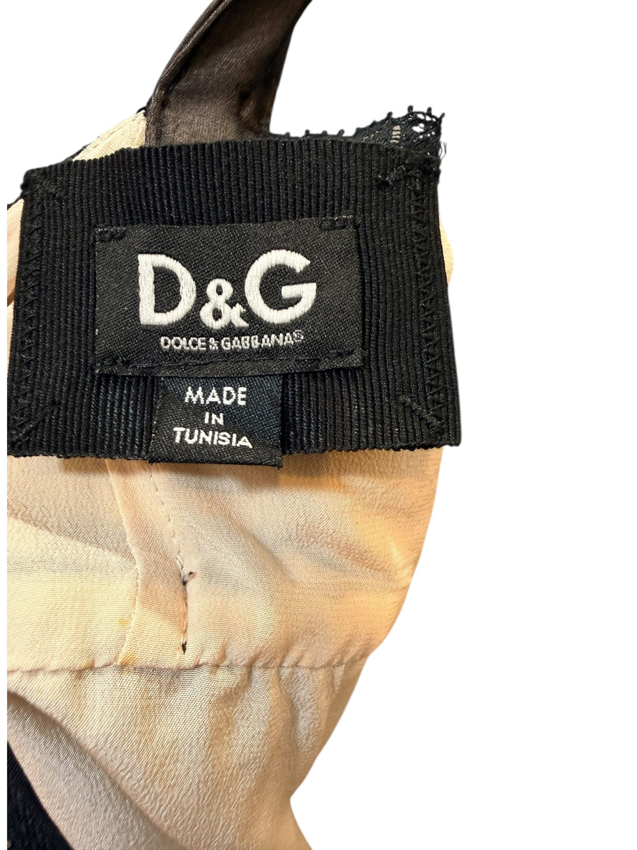 Dolce & Gabbana Sheer Silk Bow Strap Dress Early 2000s IT 44
