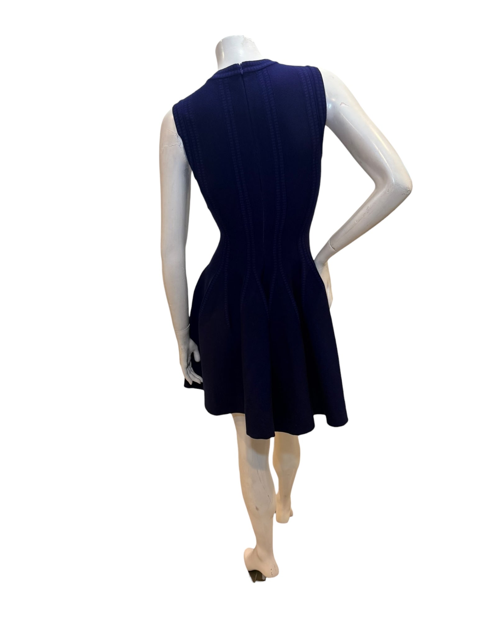 Alaïa Sculpted Knit Dress & Cropped Cardigan Set Blue IT 38 /40