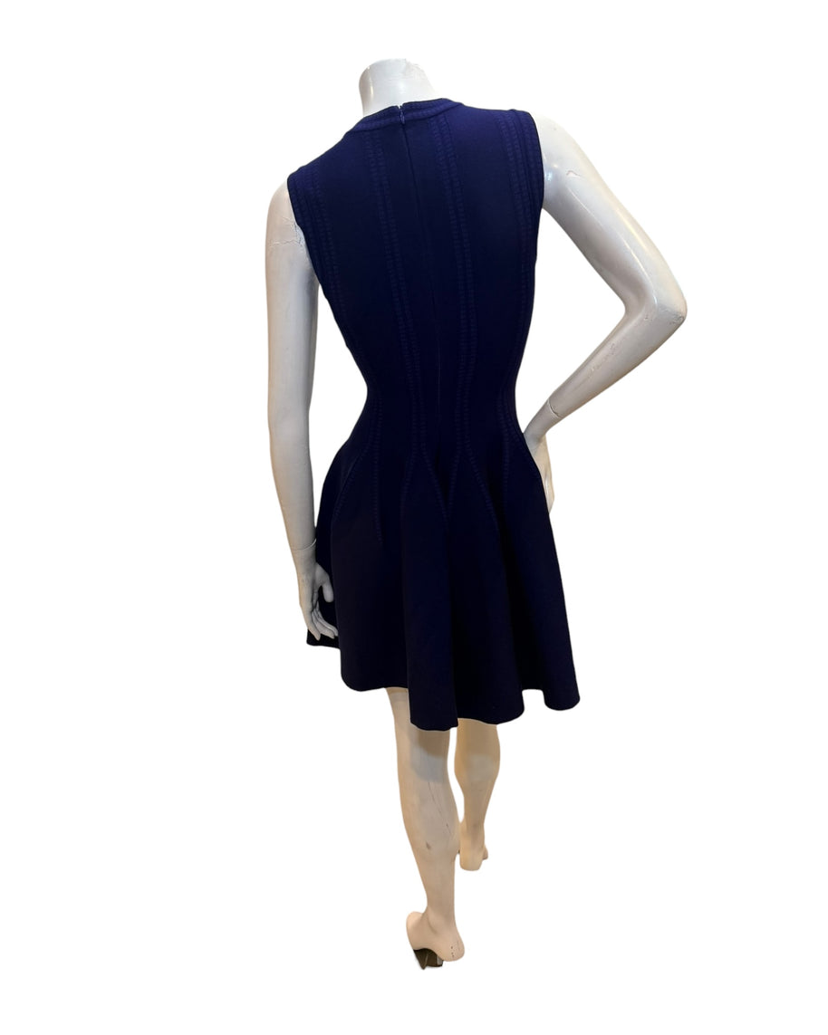 Alaïa Sculpted Knit Dress & Cropped Cardigan Set Blue IT 38 /40