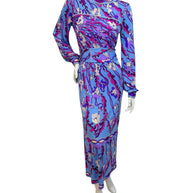 Vintage Emilio Pucci Psychedelic Print Long Sleeve Midi Dress | 1960s–1970s Italy